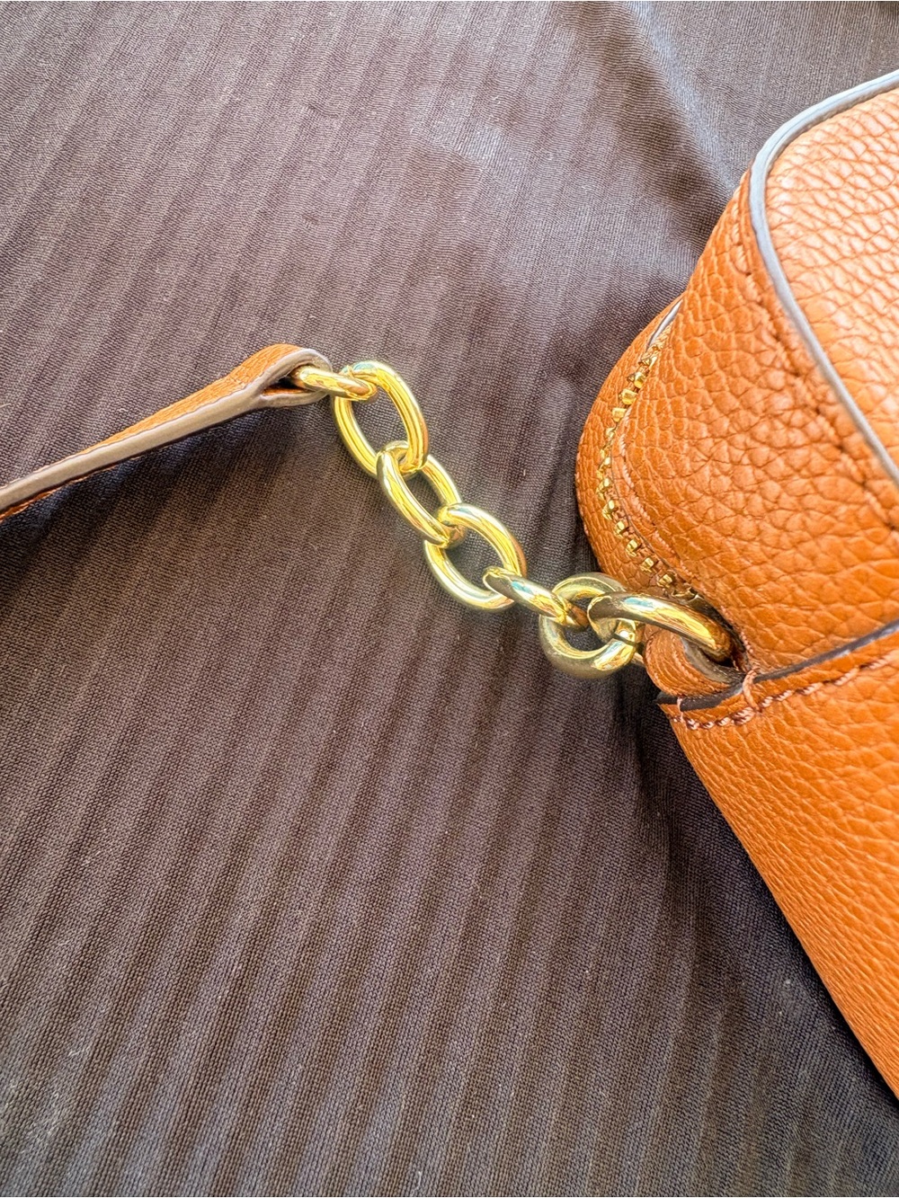 Ralph Lauren Tan RL Leather Crossbody Bag - Picture 3 of 8